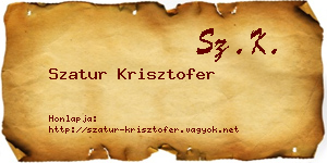Szatur Krisztofer névjegykártya