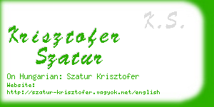 krisztofer szatur business card